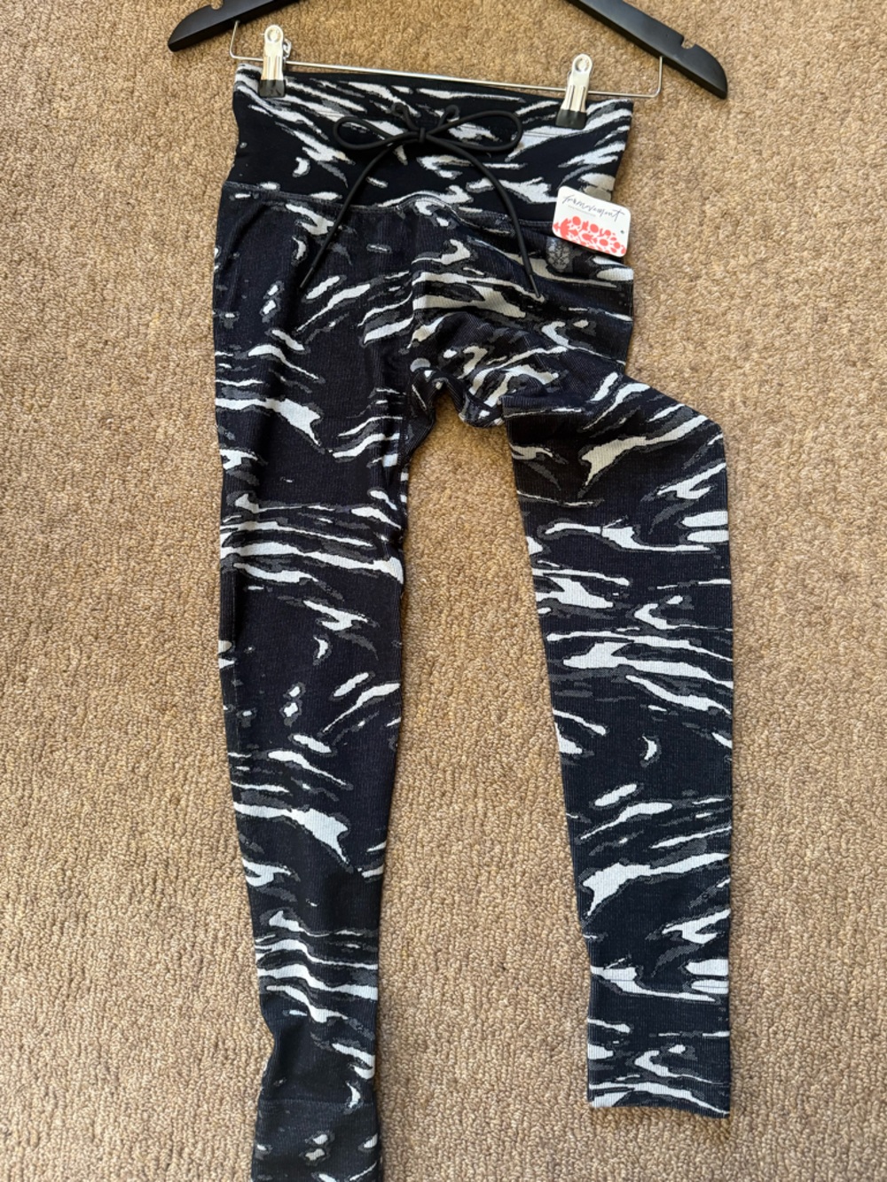 FP Movement by Free People Black and White Patterned Leggings